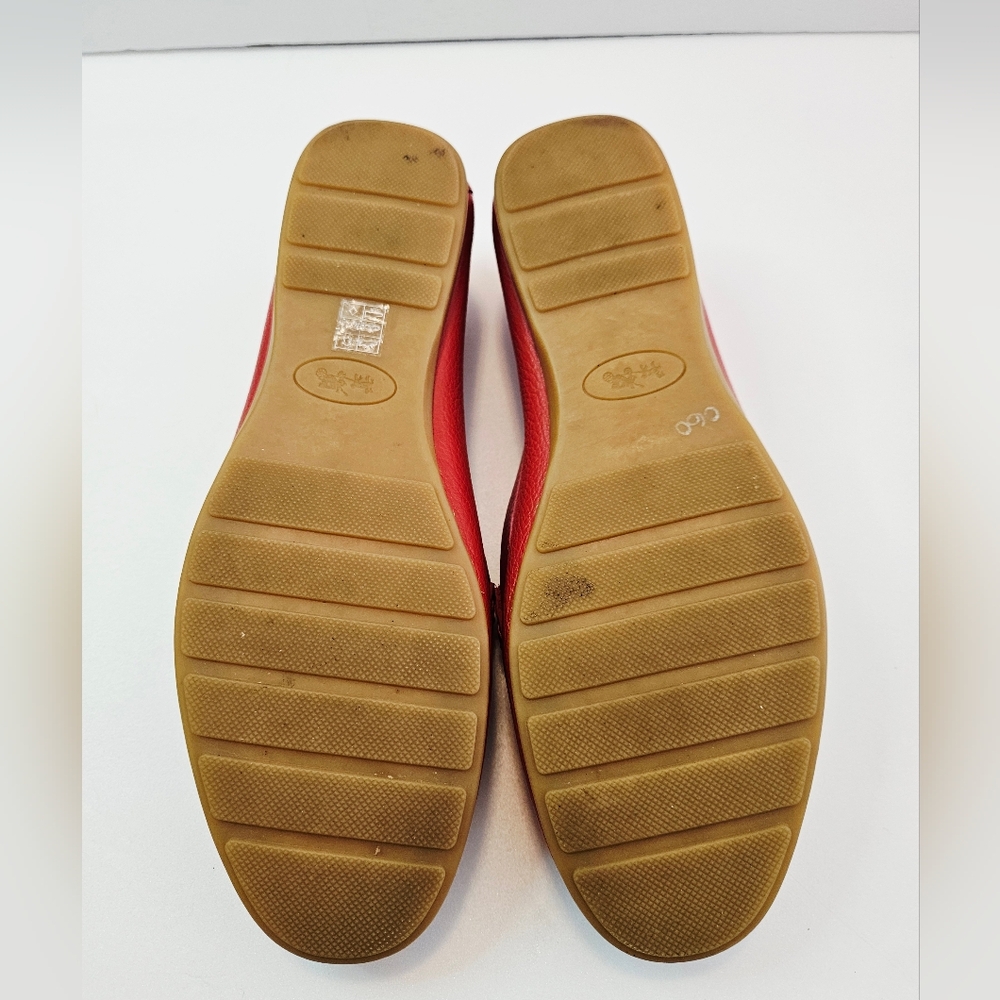 Coach Olive Loafer 8.5B Peach Pebble Grain Leather SlipOn Flat Shoes A7751 - Picture 10 of 11